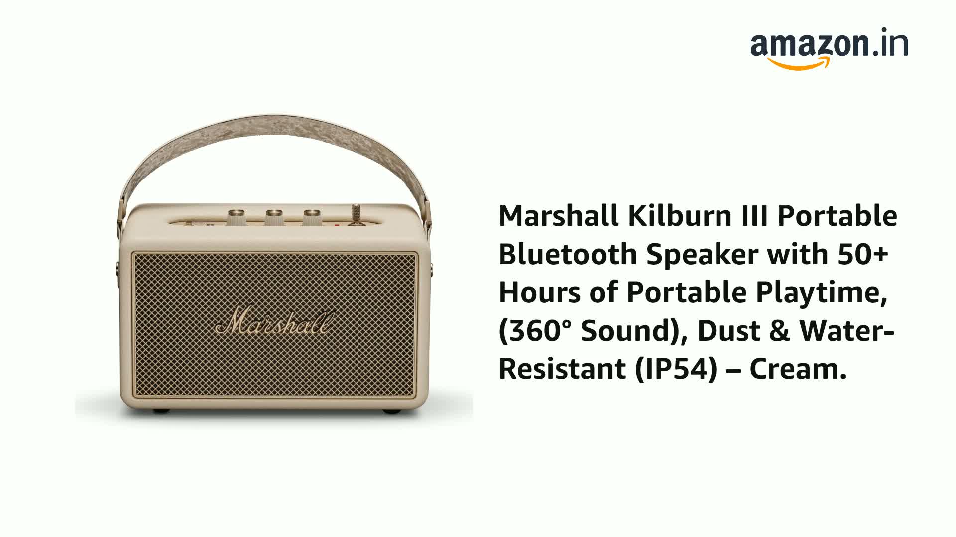 Marshall Kilburn lll Creamスピーカー Marshall】ワイヤレススピーカー《Kilburn III》新色CREAM発売